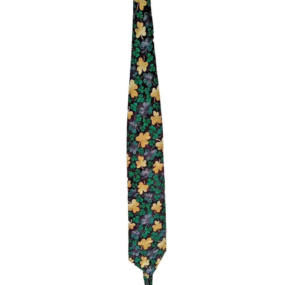 Hallmark Necktie Green Gold St Patricks Day Shamrock Holiday Irish Tie Lucky Tie